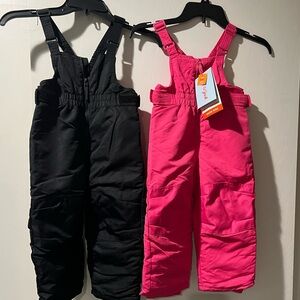 2T SKI BIB PINK NEW WITH TAGS BLACK WORN ONCE